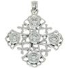 SpringNahal Ciondolo croce di Gerusalemme in argento sterling 925 con pietre preziose bia...