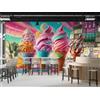 Decorazione artistica Jess Carta da parati 3D gelato caramelle increspata autoadesiva rimovibile 2630
