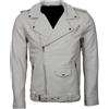 Zayn Leather Brando Biker Jacket Uomo Colore Bianco Giacca Moto Touring in Vera Pelle