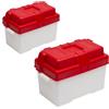 CASSETTA PORTA BATTERIA GRANDE - COLORE ROSSO E BIANCA CON CINGHIA E FIBBIA
