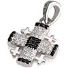 SpringNahal Ciondolo croce di Gerusalemme in argento sterling 925 con pietre preziose bia...