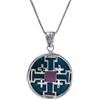 SpringNahal Ciondolo in argento rotondo SpringNahal Nano Sim NT - La croce di Gerusalemme...