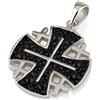 SpringNahal Ciondolo croce di Gerusalemme pietre preziose nere argento sterling 925 0,55"...