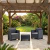 BICA Salotto da Giardino con 2 Poltrone Tavolino Rattan PE Antracite - Nebraska BICA