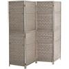 GC SEPARè PARAVENTO DIVISORIO GRIGIO 4 PANNELLI RATTAN VIMINI METALLO 180*180 cm