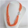 Delmaoro COLLANA PALLINI CORALLO ROSA 12 FILI DA 2,5 mm CHIUSURA IN ARGENTO AGLN 0284