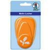 URSUS 19480029 - Perforatrice in plastica, misura media, motivo: foglia Ilex 25,4 mm, facile da usare grazie alla leva e pratico dispositivo di raccolta, arancione