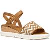 Geox D Pisa B - Sandalo con Zeppa Donna, Camel/Papyrus,