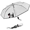 Susino Parapluie pliant - automatique transparent chien mignon Ombrello pieghevole, 29 cm, Trasparente (Chien mignon)