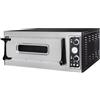 HENDI Forno per Pizza BASIC 4, Pannello Analogico, 1 Camera per 4 Pizze ø32cm, 50-450°C, Controlli Analogici, Mattoni Refrattari, 400V/4700W, 975x930x(H)413mm, Acciaio Inox