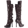 Leg Avenue 5027 - Stivali Bandit 4,5 Pollici Pelle Sintetica e Microfibra, Formato 8, Nero