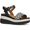 Geox D Gardenia A, Sandalo con Zeppa Donna, Black/Papyrus, 39.5 EU