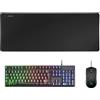 Mars Gaming MCPXBPT, Lingua Spagnola, Combo H-Mech FRGB Tastiera, Ultralight Mouse 10000DPI & XXL Mousepad, Nero