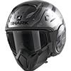 Shark Casco Moto STREET DRAK KANHJI AKA, Nero/Grigio, XS