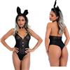 Travestimento sexy bunny costume da coniglietta body erotico donna trasparente