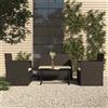 vidaXL Set Salotto da Esterno 4 pz con Cuscini in Polyrattan Nero