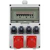 EHMANN Distributore da parete professionale, ingresso M32 per cavo, con interruttori automatici, Made in Germany, 6 uscite (1 x CEE 32 A / 1 x CEE 16 A / 4 x 230 V~), K2, BGI-GUV-I608