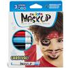 Carioca Mask Up Carnival, Truccabimbi Kit per Bambini e Bambine, Trucchi per la Pelle in Stick Ideali per Natale, Halloween, Carnevale e Feste - 3 Colori e 2 Tutorial - Dermatologicamente Testati