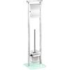 WENKO Piantana portarotolo e scopino WC Debar acciaio inossidabile - Portascopino WC, Acciaio inossidabile, 18 x 73 x 18 cm, Satinato