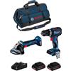 BOSCH Kit BK2016BAG (GSB 18V-90 C + GWS 18V-7 + 2 x 4,0 Ah ProCORE + GAL18V-40 +