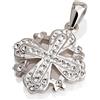 SpringNahal Ciondolo croce di Gerusalemme pietre preziose bianche + catena in argento ste...