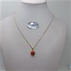 COLLANA DA DONNA CON CIONDOLO CORALLO IN ORO GIALLO 18KT 3,4 GR. (7963)