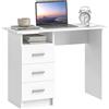 DecHome Scrivania con Cassettiera Moderna 100x40x75 cm Bianco DecHome