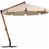 NBrand Ombrellone da Giardino Decentrato 3x3 mt Legno/Poliestere Ecrù - Sun NBrand