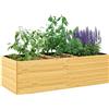 VivaGarden Fioriera per Esterni in Legno 3 Aree 140x60x40 cm Legno Naturale VivaGarden