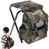 Sedia Seggiolino Sgabello con Zaino da Pesca Caccia Trekking Lago Portatile