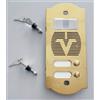 VIMAR ELVOX PATAVIUM PLACCA OTTONE LUCIDO INCASSO CITOFONO VIDEOCITOFONO 2 PULS