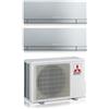MITSUBISHI ELECTRIC Clima Condizionatore Mitsubishi Dual Kirigamine Zen Silver Msz-Ef 7+7 Mxz-2F33v