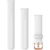 Garmin Cinturino Originale, 20mm, Sgancio rapido, Silicone, White & Rose Gold