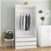 vidaXL Armadio Bianco 100x50x200 cm in Legno Multistrato
