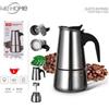 WeHome Caffettiera moka in acciaio inox da 2/4/6 Tazze macchina Caffè espresso moca