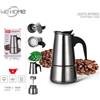 WeHome Caffettiera moka in acciaio inox da 2/4/6 Tazze macchina Caffè espresso moca
