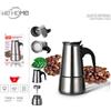 WeHome Caffettiera moka in acciaio inox da 2/4/6 Tazze macchina Caffè espresso moca