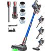 Ivormentico Aspirapolvere Potente Senza Fili 50Mins/450W/40Kpa Scopa Elettrica Con LED Verde