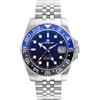 LORENZ GMT - Special Edition 030257BB Orologio Uomo Automatico Sfumato Blu Nero