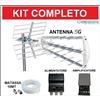 Hyades Elettronica Antenna Tv UHF Esterna Amplificata Digitale Terrestre DVB T2 Con Filtro LTE 5G