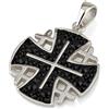 SpringNahal Ciondolo croce di Gerusalemme pietre preziose nere argento sterling 925 0,71"...