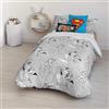 BL BELUM BELUM | Copripiumino Superman | Copripiumino Modello Superman Grey | Copripiumino con bottoni | Copripiumino 100% cotone | Copripiumino (letto da 150/160 (240 x 240 cm))