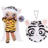 GIOCHI PREZIOSI Na Na Na Surprise 2-in-1 Bambola e Borsetta in Peluche 4° Serie Bianca Bengal