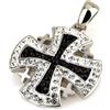 SpringNahal Ciondolo croce di Gerusalemme pietra preziosa nera argento sterling 925