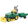 Bruder BRD62104 John Deere trattore tosaerba con rimorchio e giardiniere