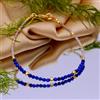 Bundela Gems Bracciali da 2-3 mm in quarzo marrone e lapislazzuli con pietre preziose roto...