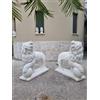 Mondo artistica LEONE STATUA COPPIA DI LEONI CON SFERA PALLA DA GIARDINO IN CEMENTO ALT. 75 CM