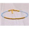Bundela Gems Delicata pietra preziosa rotonda sfaccettata acquamarina perline piene d'oro ...