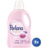 Perlana 8x Bundle Perlana Lavatrice Liquido 24 Lavaggi Delicati Rosa