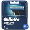 Gillette 10x Bundle Gillette Ricambi Lamette Mach 3 Turbo X 4 Nuove